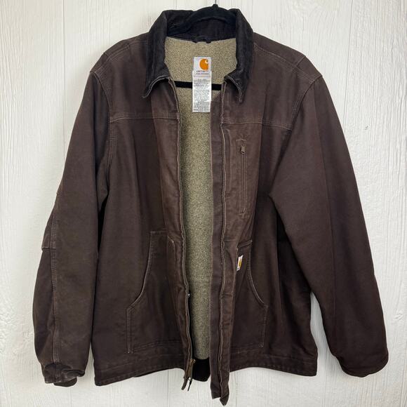CARHARTT WC061 Women’s XL Brown Sherpa Lined Sandstone Ridge Coat Detroit Jacket - Picture 4 of 16
